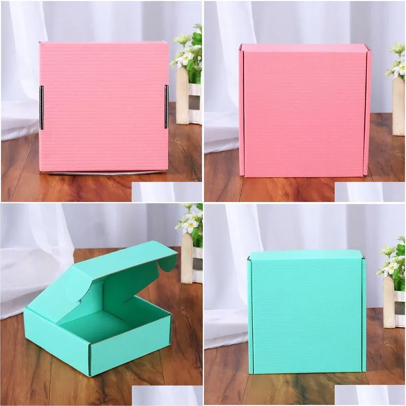 hot sale Corrugated Paper Boxes Colored Gift Packaging Folding Box Square Packing BoxJewelry Packing Cardboard Boxes 15*15*5cm