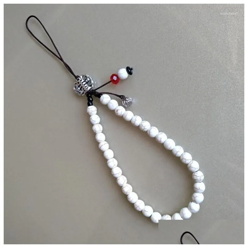 keychains 2023 handmade stone beads phone lanyard short anti-slip chain mobile pendant fashion crystal key jewelry