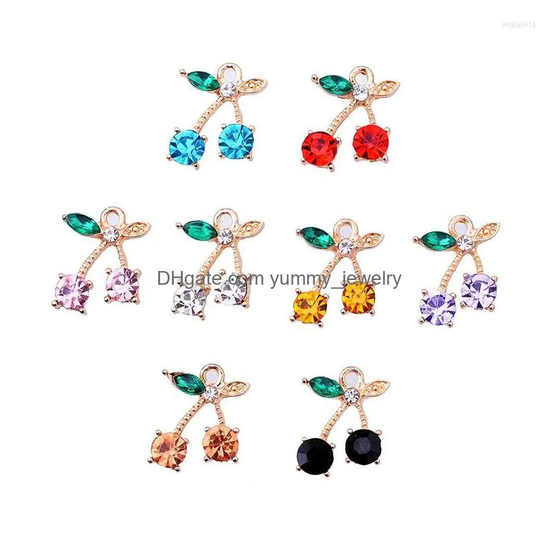 charms peixin 10pcs/set fashion sweet fruit cherry pendant jewelry colorful earring accessories diy making supplies