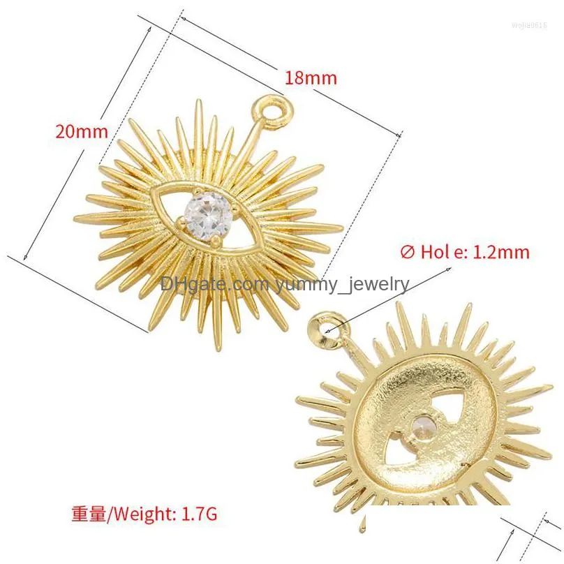 charms zhukou gold color sea urchin pendant diy handmade necklace earrings jewelry accessories supplies wholesale vd1026