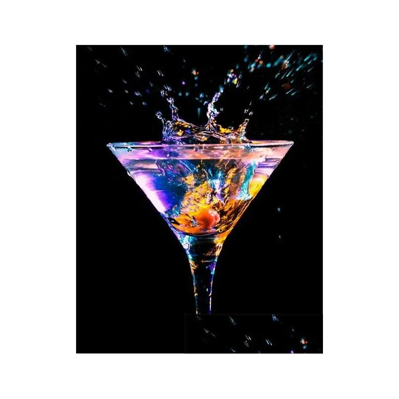 Blue Light Wine Glass Canvas Poster Bar Kitchen Decoration Painting Modern Home Decor Wall Art Picture Dining Room Decoration1