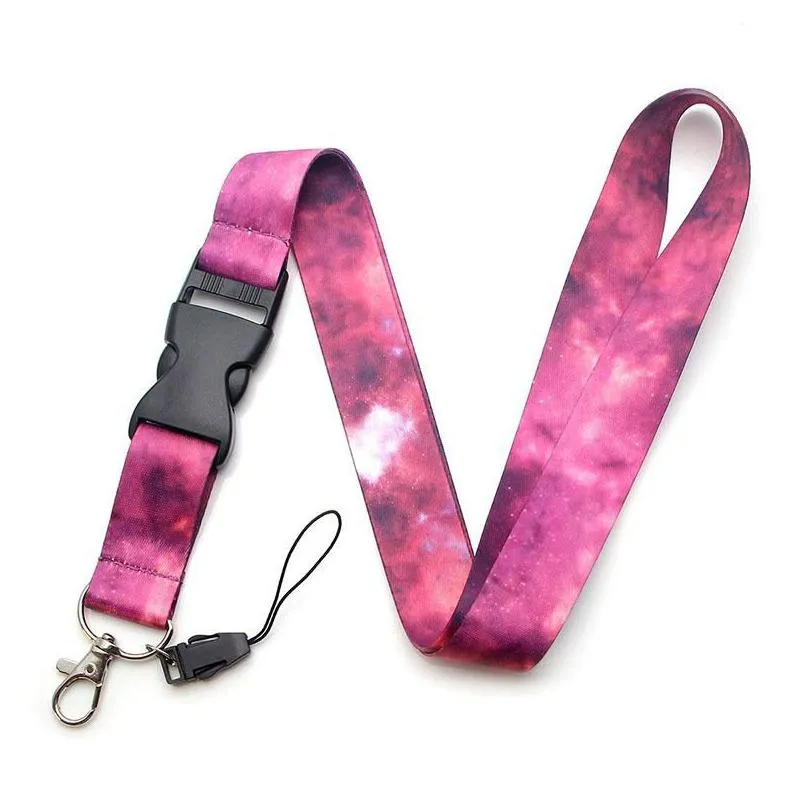 keychains in 1 starry sky mobile phone lanyard key ring sling badge neckband keychain anti-lost badges id cell rope neck