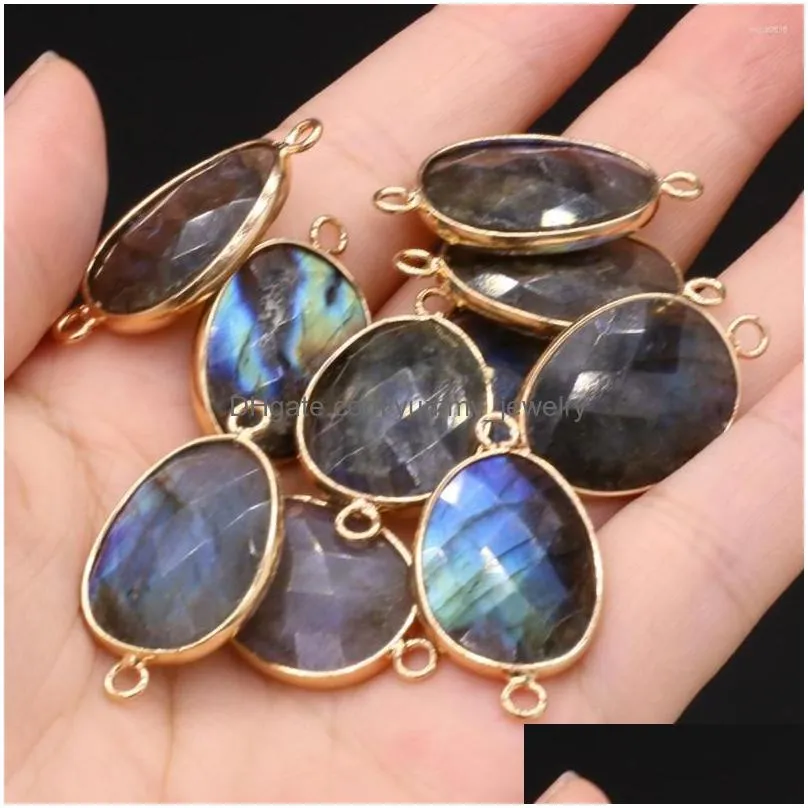 charms natural stone semi-precious glitter connector pendant diy necklace bracelet accessory specifications 15x22mm