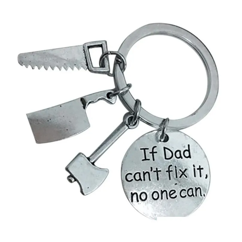 keychains if dad can`t fix it no one can diy tool wrench spanner rule hammer model key chain ring keychain keyring gift 373180 miri22