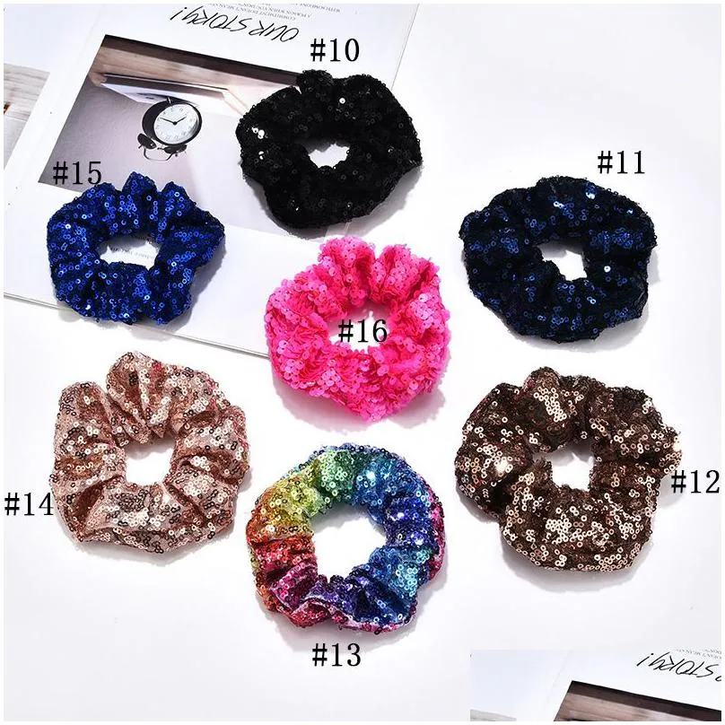 mermaid sequin headband for women girls children hairband hair tie elastic scrunchie ponytail kids tails holder jewelry accessories