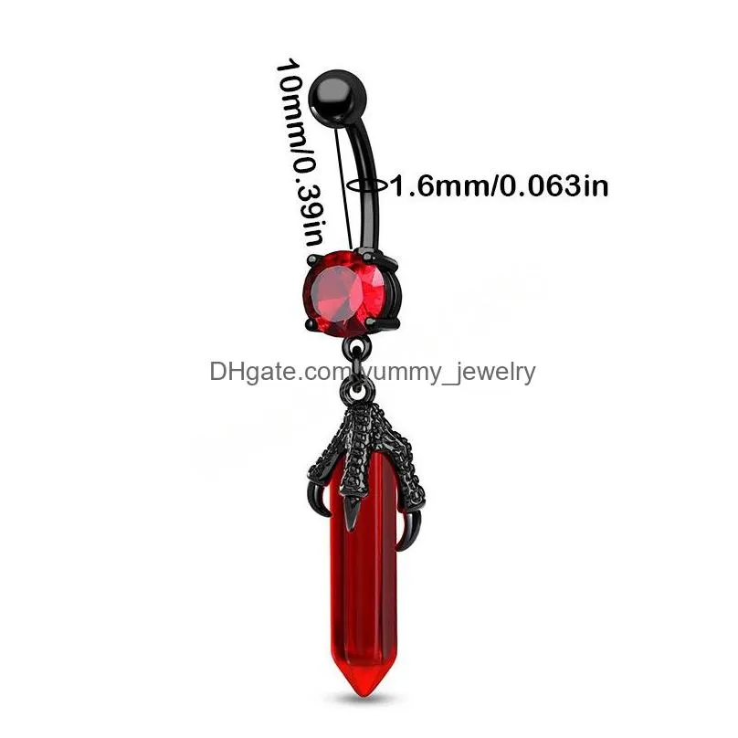 crystal navel piercing belly button rings stainless steel bar dangling ombligo belly stud barbell for women body jewelry