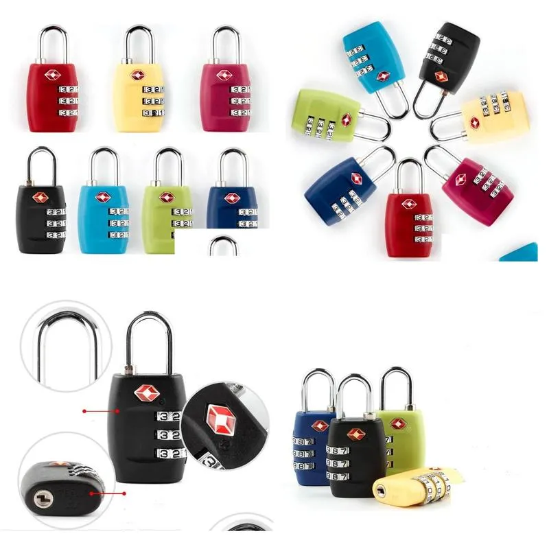 New TSA 3 Digit Code Combination Lock Resettable Customs locks Travel locks Luggage Padlock Suitcase High Security SN2559