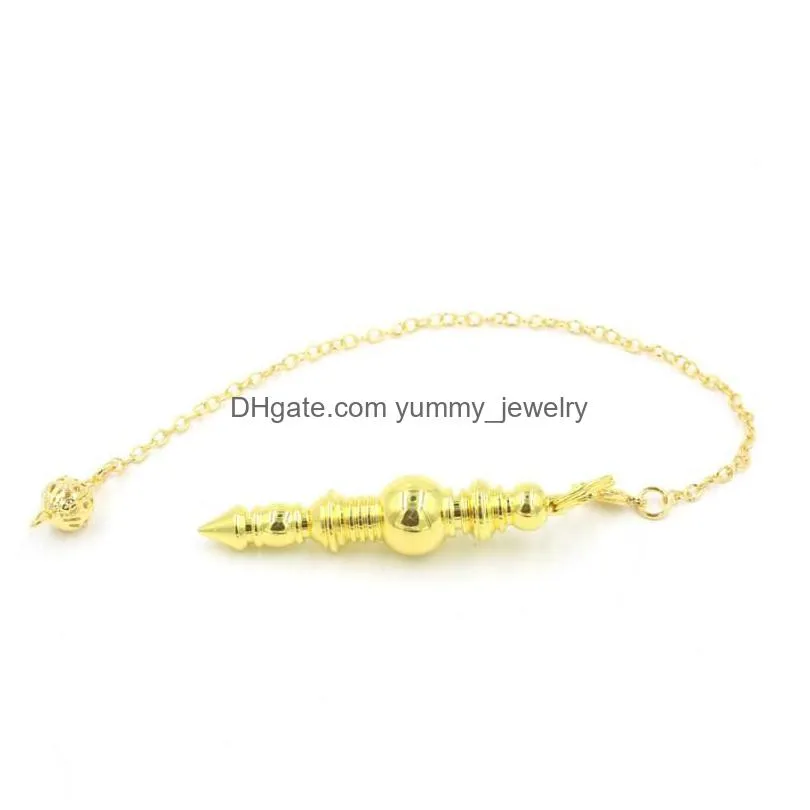 charms bluestar healing water drop necklace for women men energy geometric design pendant jewelry pendulum metal divination