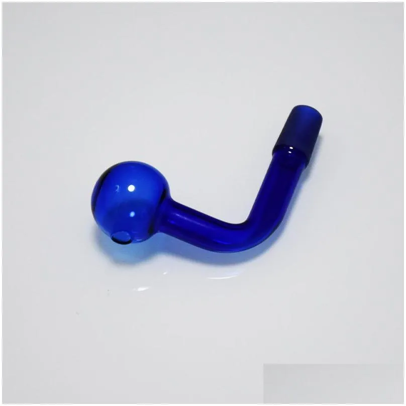 colorful 14mm male joint thick pyrex glass oil burner pipes bent bowl for rig water bubbler bong adapter tobacco nail 3cm big bowls for smoking with 6