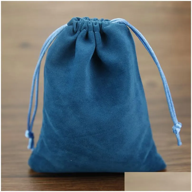 small jewelry bags 7x9 cm drawstring velvet pouches for jewelry packaging pouches high quality christmas gift bag 50pcs t200602