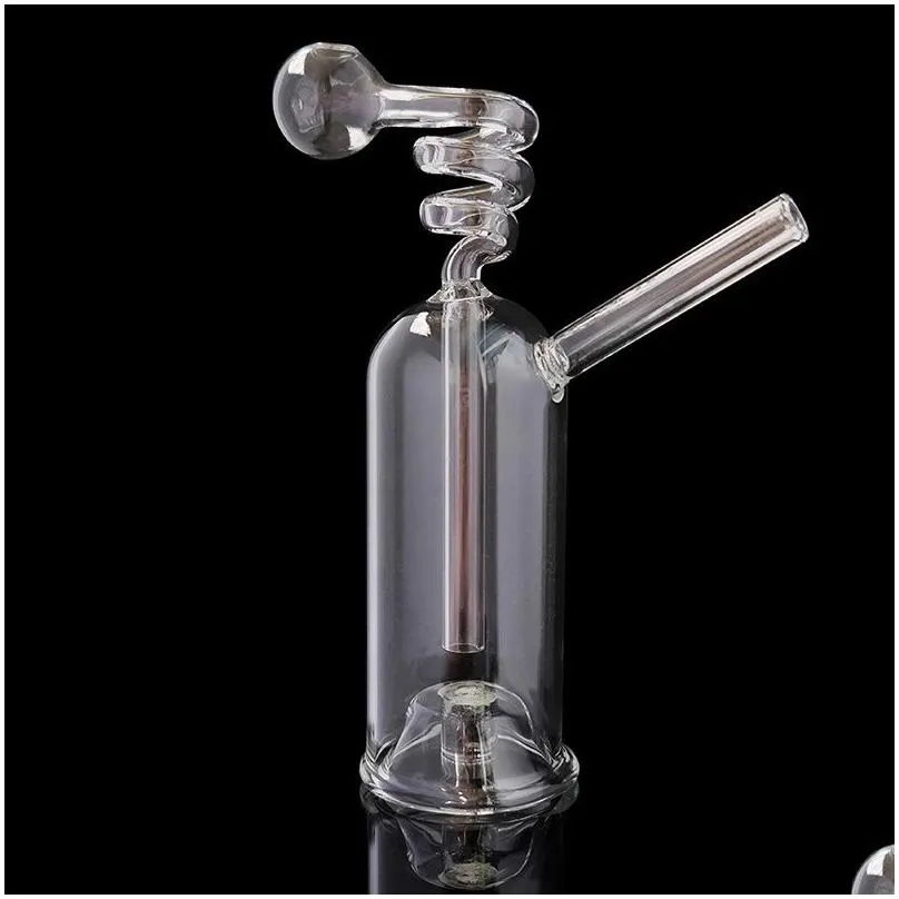 led glow glass hookah spiral smoking pipe smoke shisha diposable glass pipes oil burner ash catcher bong percolater whole set bubbler gifts tobacco bowl