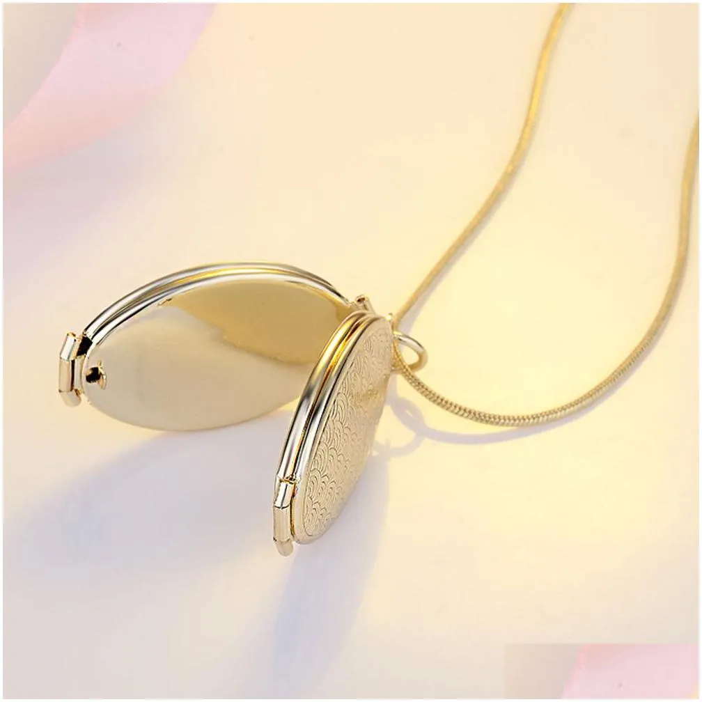 new magic 4 photo pendant memory floating locket necklace for women men kid boy girls flash box silver plated chains family fashion