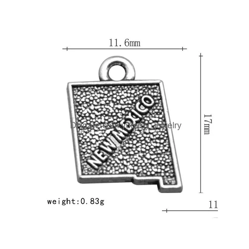 new fashion fashion jewelry new mexico maps tibetan charms jewelry making diy,metal charms wholesale