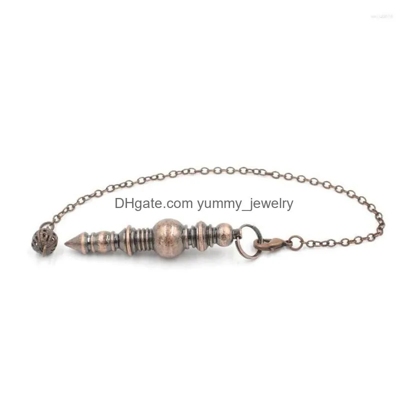 charms bluestar healing water drop necklace for women men energy geometric design pendant jewelry pendulum metal divination