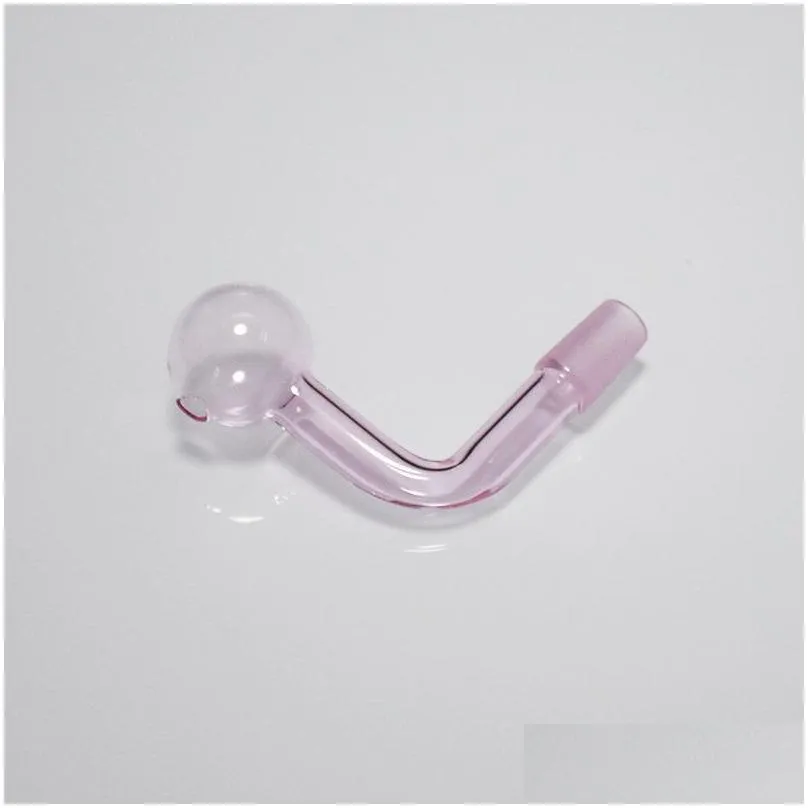 colorful 14mm male joint thick pyrex glass oil burner pipes bent bowl for rig water bubbler bong adapter tobacco nail 3cm big bowls for smoking with 6