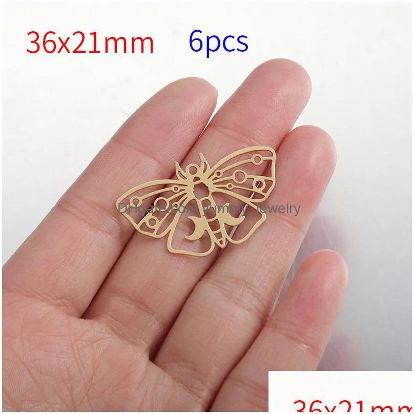 charms raw brass moth celestial butterfly pendant crescent moon on for diy jewelry fiindings making decoration