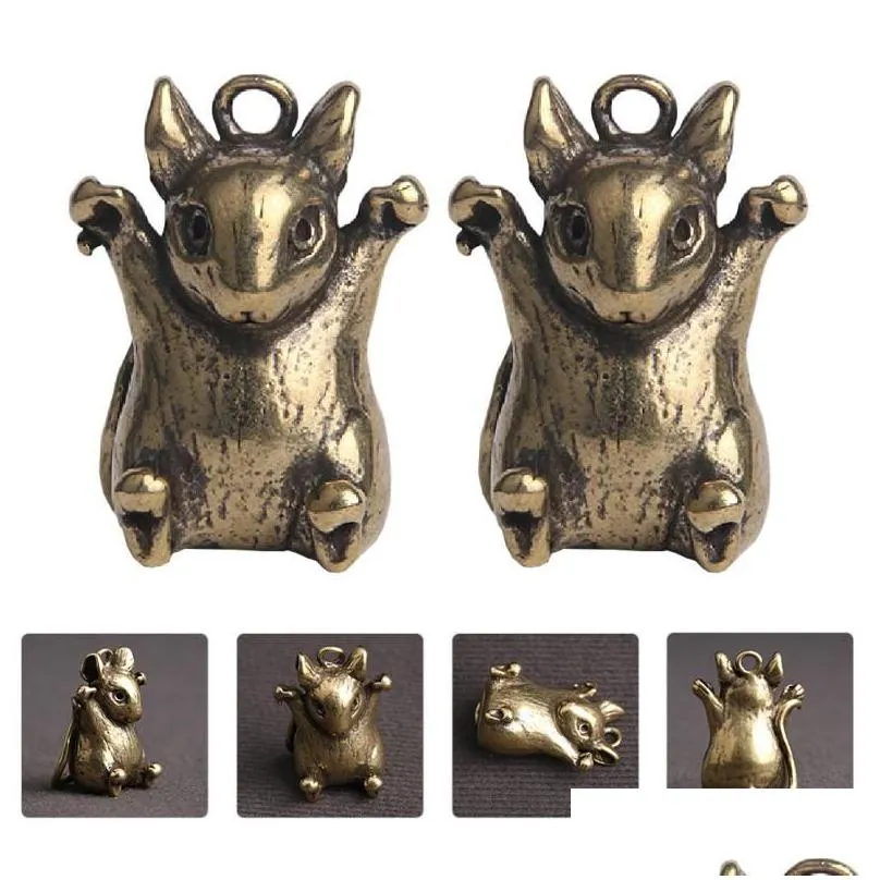 keychains 2pcs portable figurines hanging rat pendants decorative statues keychain supplykeychains forb22