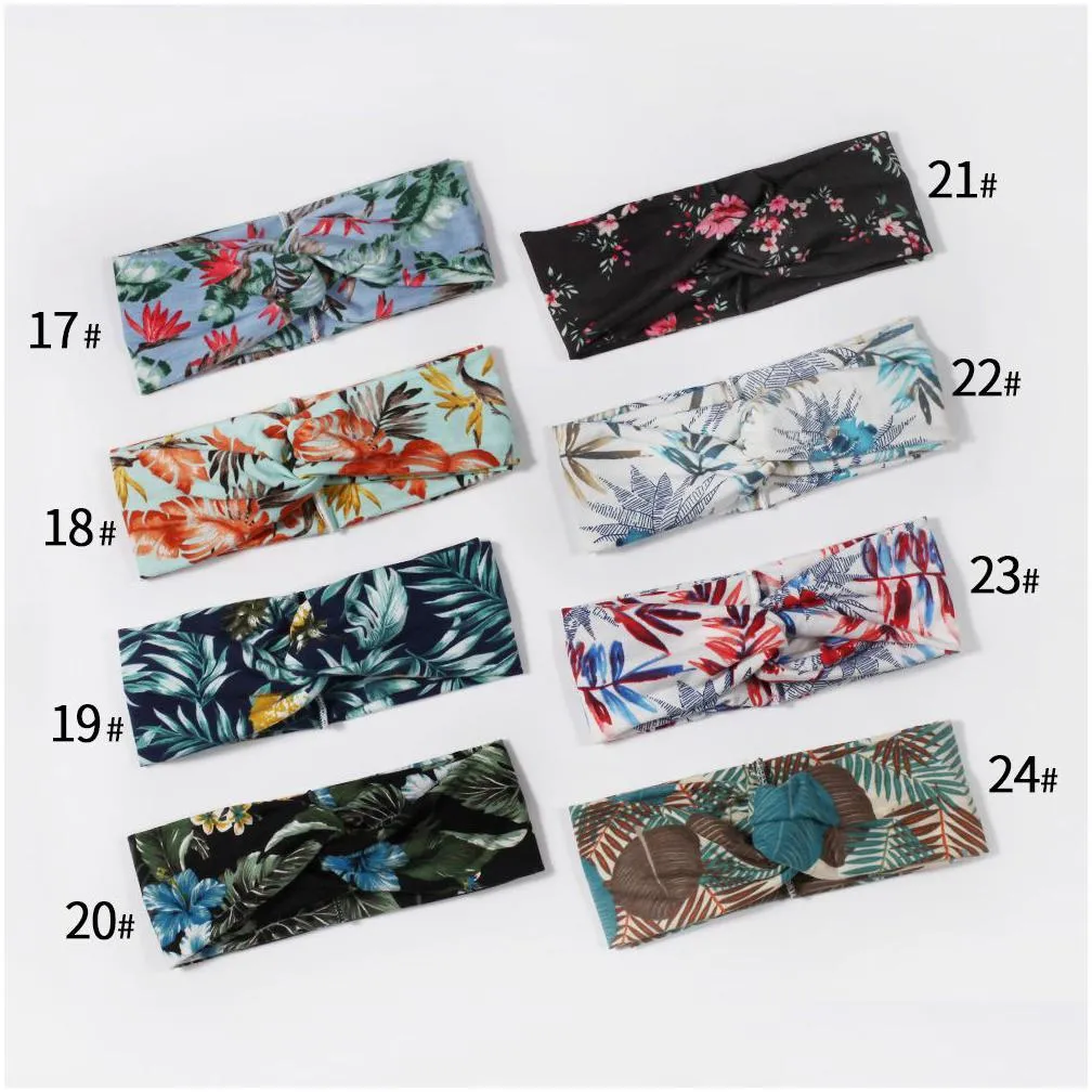 luxury designer printing twisted knot headband head scarf for women stretch sport yoga wrap head bands fashion hair accessories