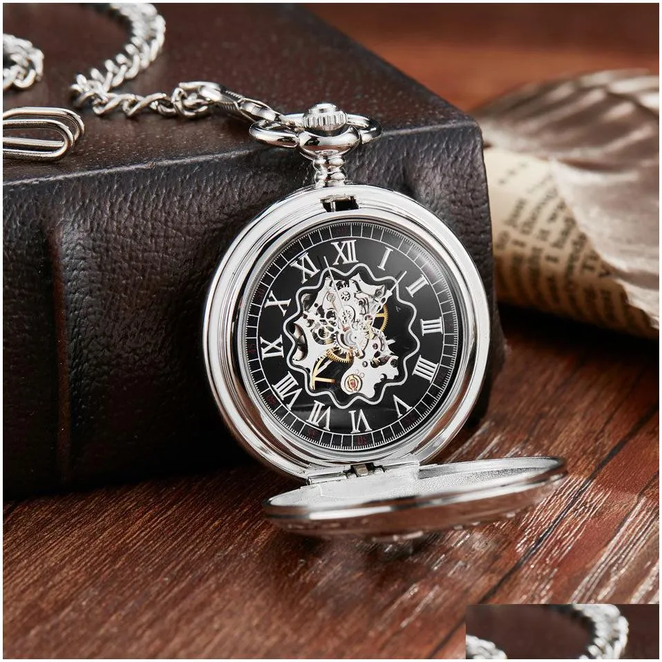 retro vintage hollow the hunger games mockingjay mockingbird quartz pocket watch necklace chain fashion silver relogio de bolso