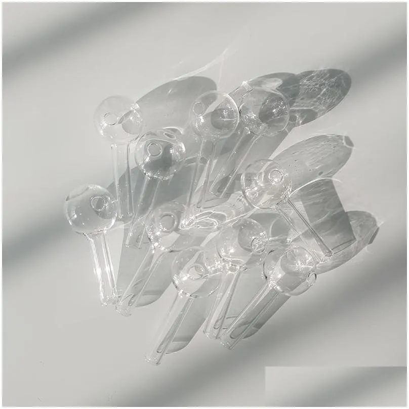 special type clear mini glass oil burner pipes 7cm length 3cm diameter ball tube nail tips burning jumbo pyrex concentrate pipe transparent smoking
