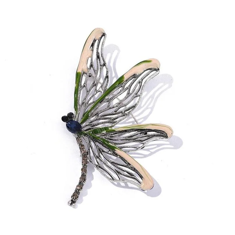 vintage crystal rhinestone animal brooches fashion shiny dragonfly butterfly insect brooch pins women dress coat accessories