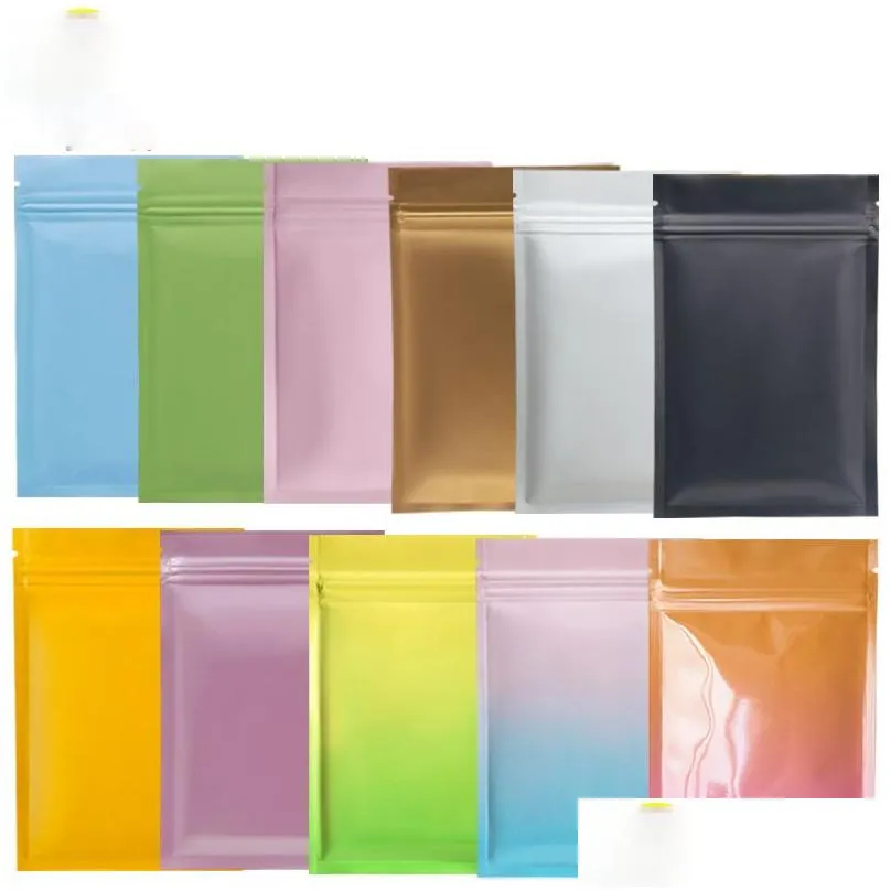 wholesale Wholesale multi color Resealable Zip Mylar Bag Food Storage Aluminum Foil Bags plastic packing bag Smell Proof Pouches