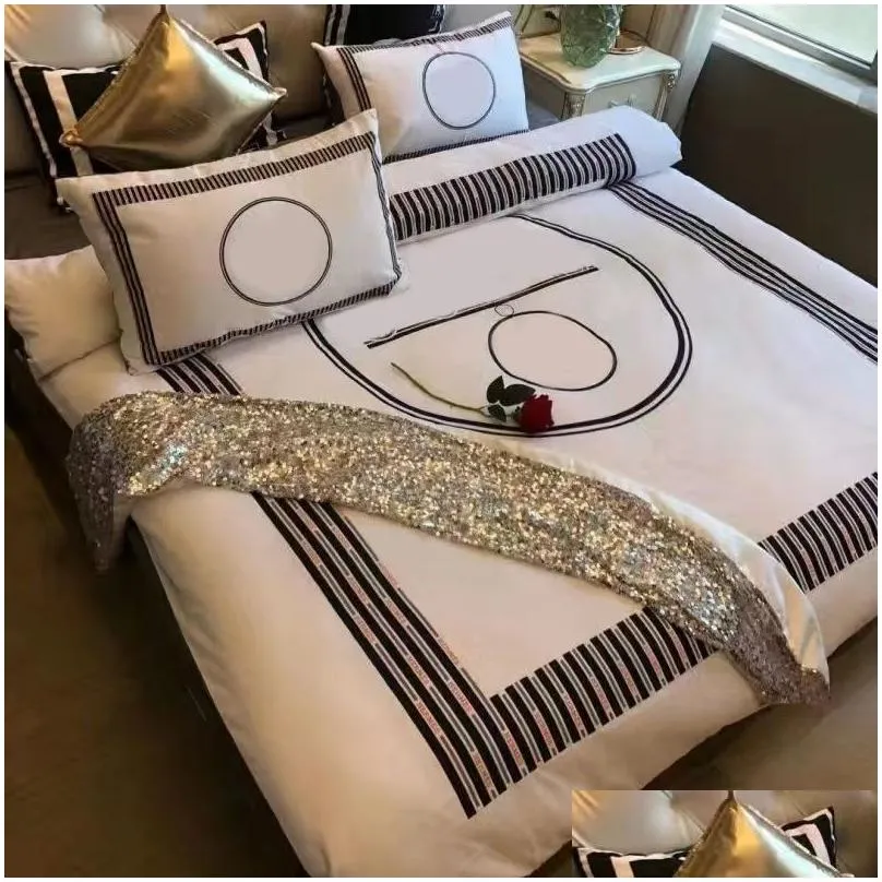 bedding sets full 4pcs unisex bedroom comforter sets luxury textile bed sheet pillowcases duvet cover washable designer bedding sets queen modern jf017