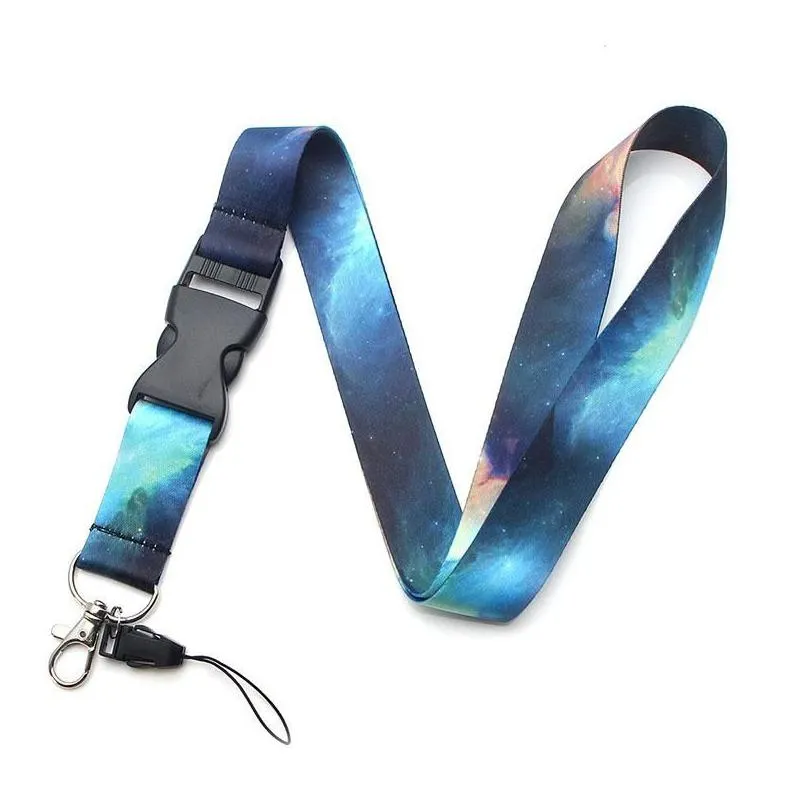 keychains in 1 starry sky mobile phone lanyard key ring sling badge neckband keychain anti-lost badges id cell rope neck