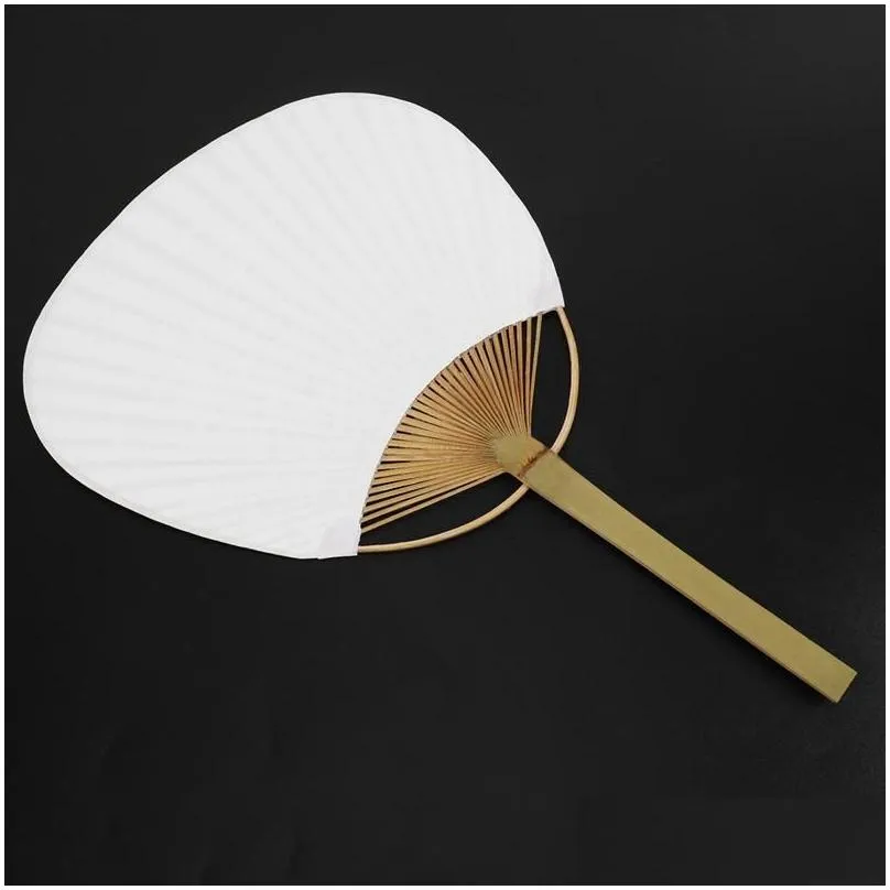 Other Home Decor 48Pcs/Lot Wedding White Paddle Fan For Decoration