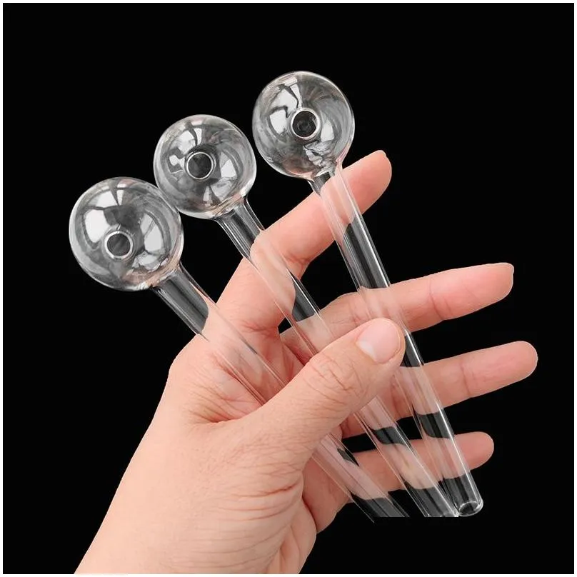 5.9 inch pyrex 3cm big oil burner clear glass pipe smoking tube water pipes bong for smoking hand dab rig durable smokers tools accessories