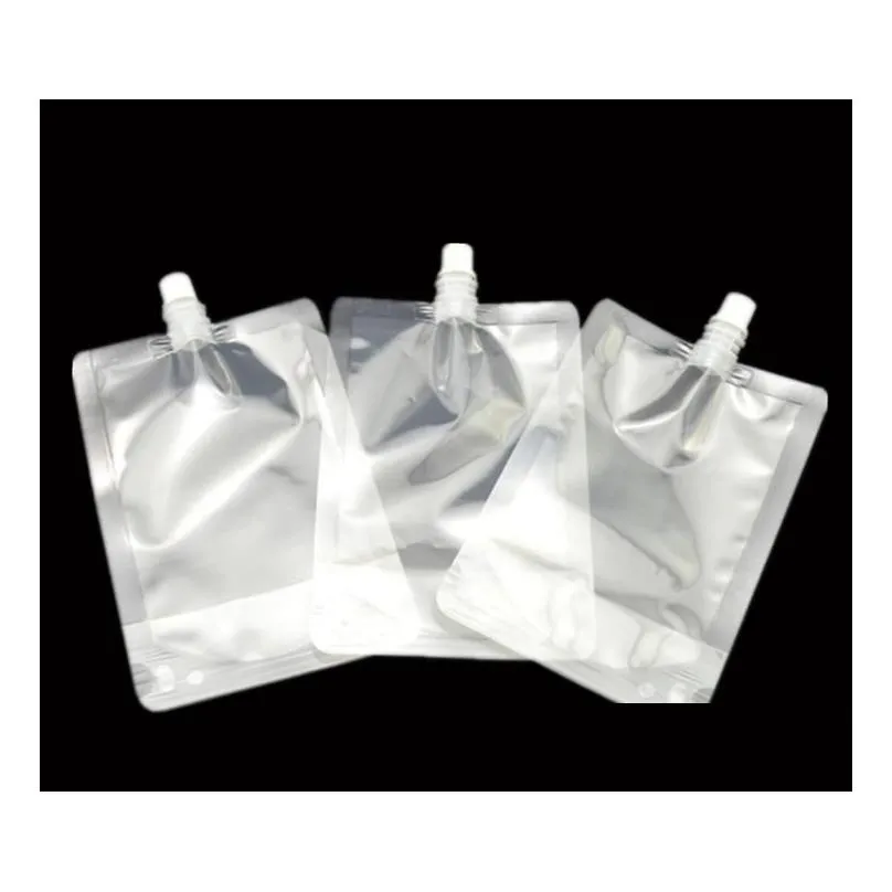 DHL 500pcs 250-500ml Stand-up Plastic Drink Packaging Bag Spout Pouch for Beverage Liquid Juice Milk Coffee Bags SN609