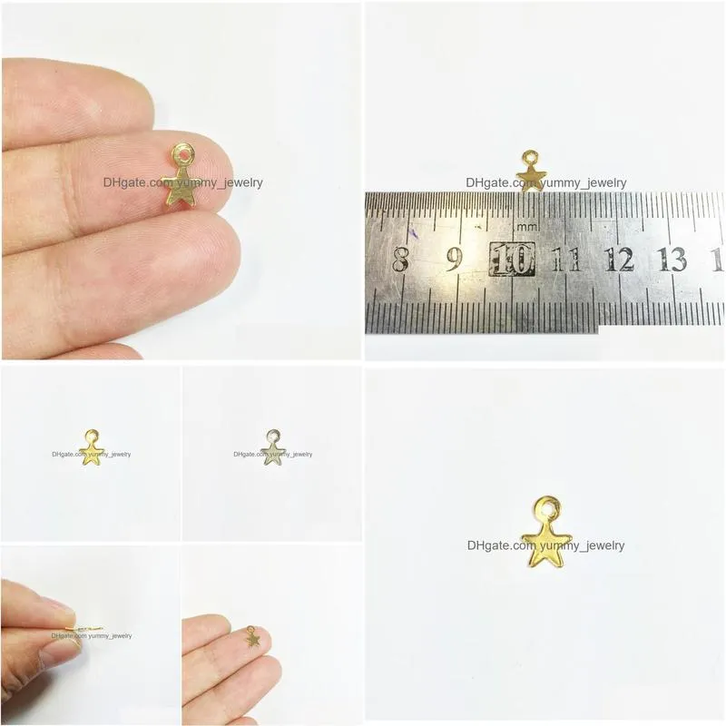 charms eruifa 40pcs 5mm iron finding dangling star diy pendant silver and gold jewelry handmade 2 colorscharms