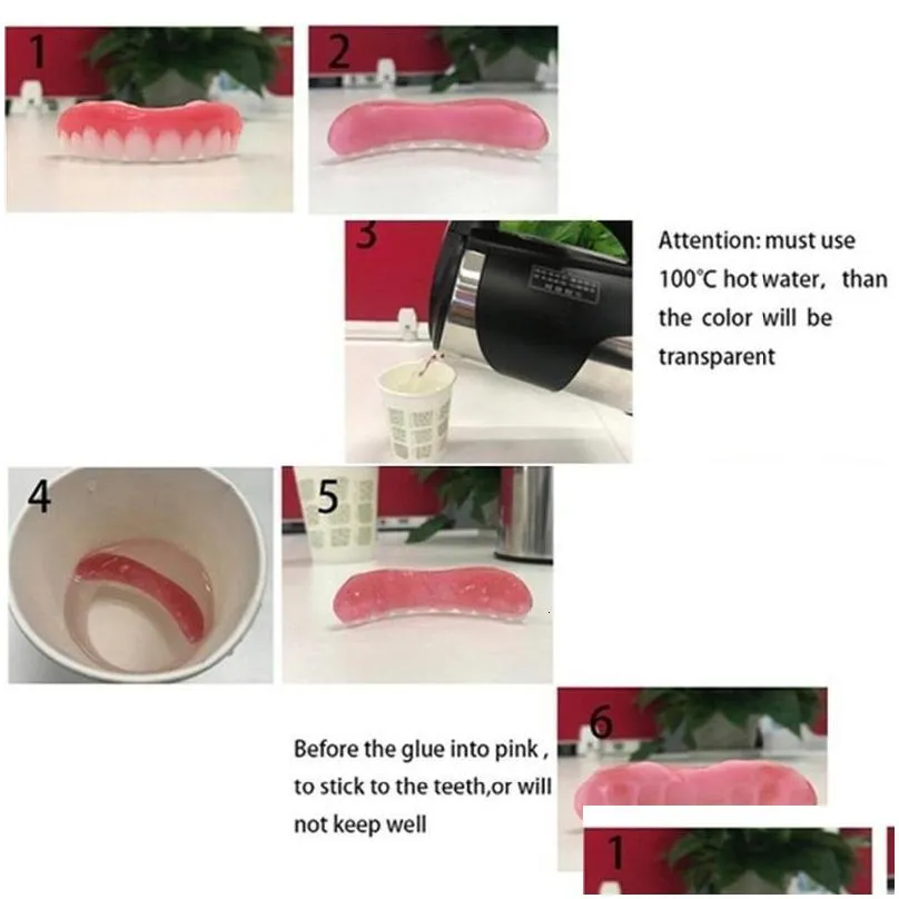 other oral hygiene silicone upper lower false teeth cosmetic perfect laugh veneers dentures paste tools fake instant smile 221114