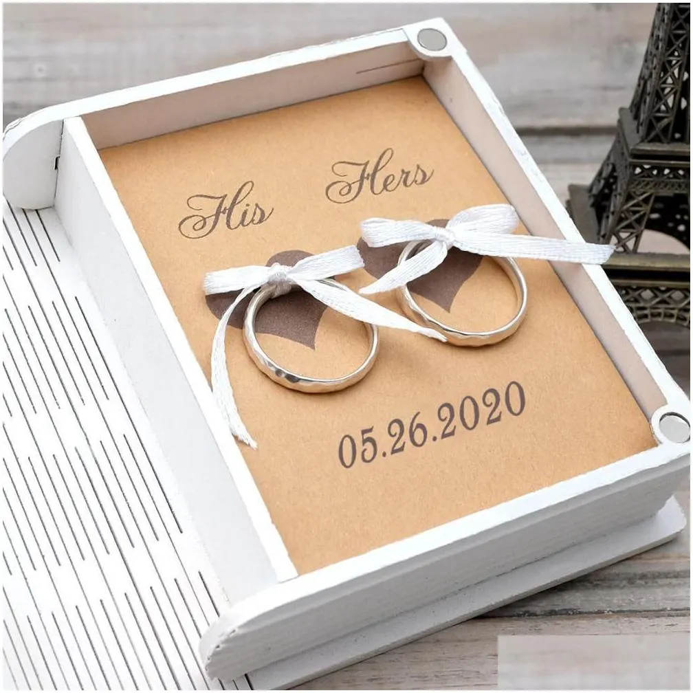 personalized wedding ring box custom ring holder white wood ring box jewelry bearer rustic valentine wedding gift for engagement