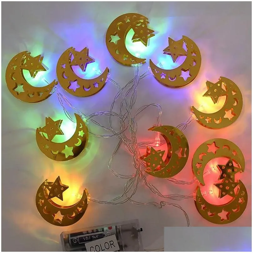 Party Decoration Eid Al Adha Gift Ramadan Led Lantern With Lights Decoratins Arab Muslim Mubarak Festival Decor For Home