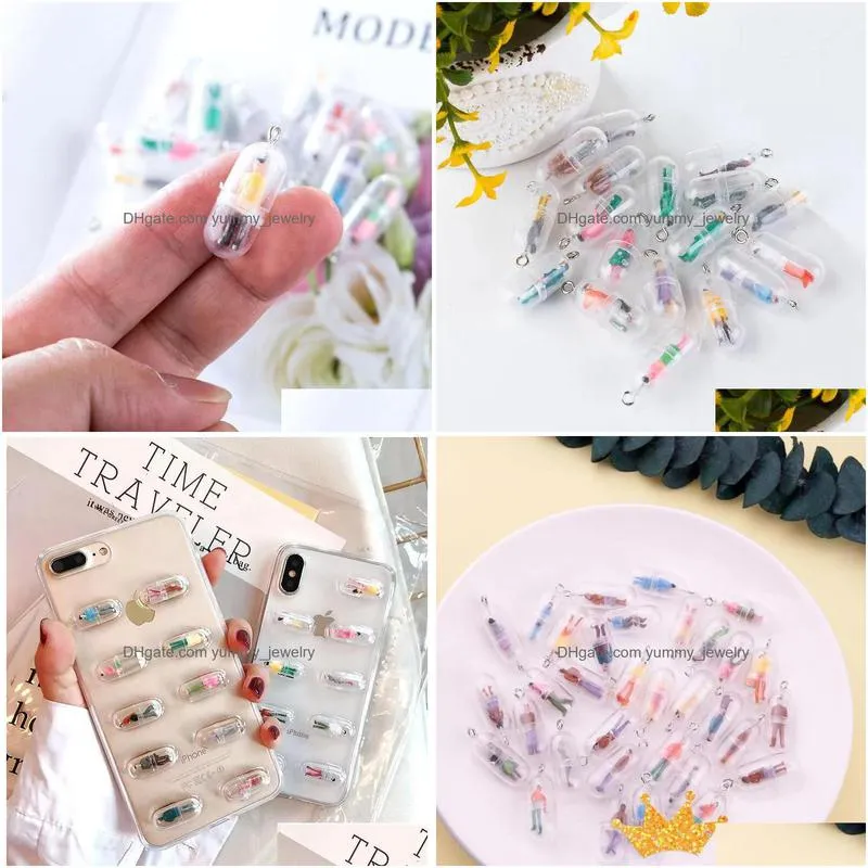 charms 20pcs funny lovely mini coloured man fluffy filler geometric dangle diy earrings accessories supplies decorationcharmscharms