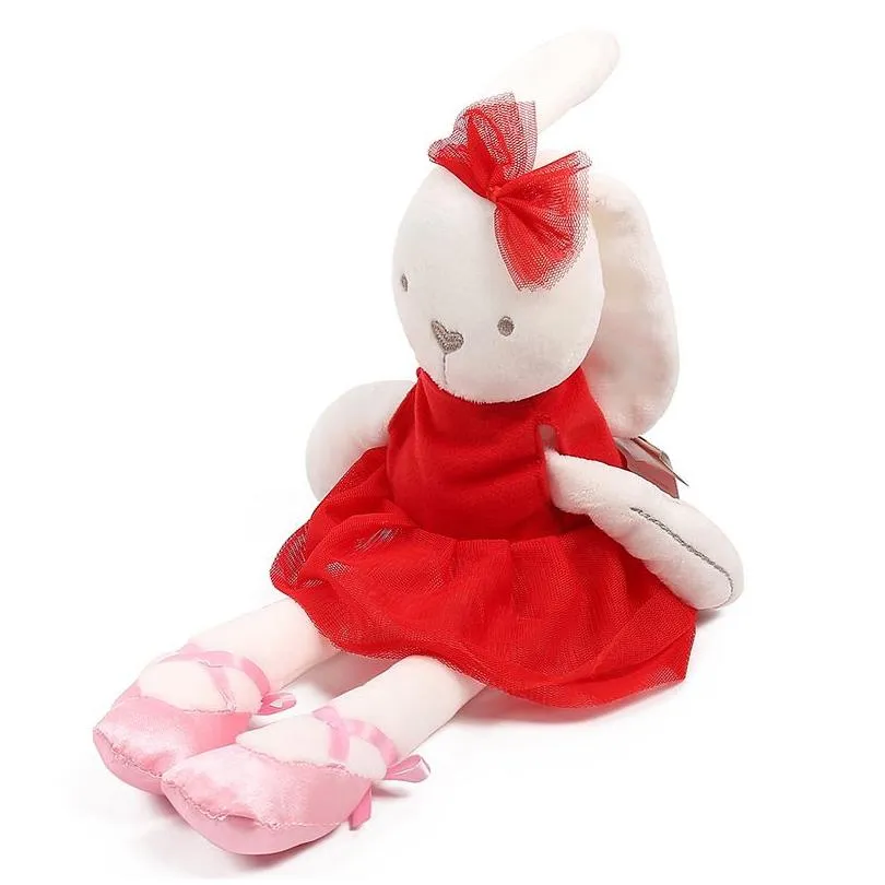 42cm cute rabbit wear cloth with dress plush toy stuffed soft animal dolls ballet rabbit for baby kids birthday gift