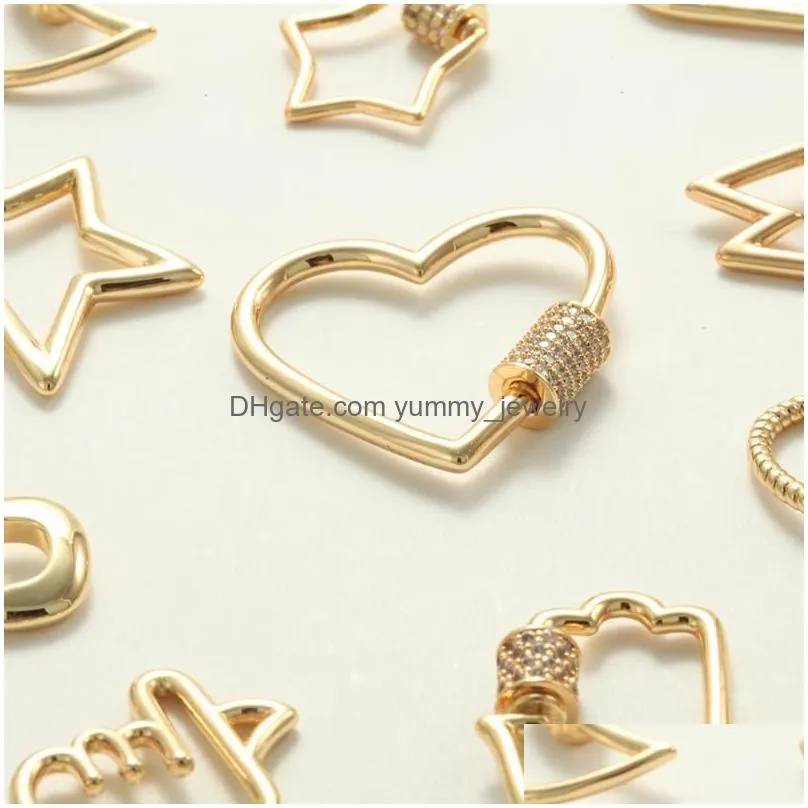 charms charm for jewelry making supplies heart star moon cross pendant diy earring bracelet necklace copper zircon accessoriescharms
