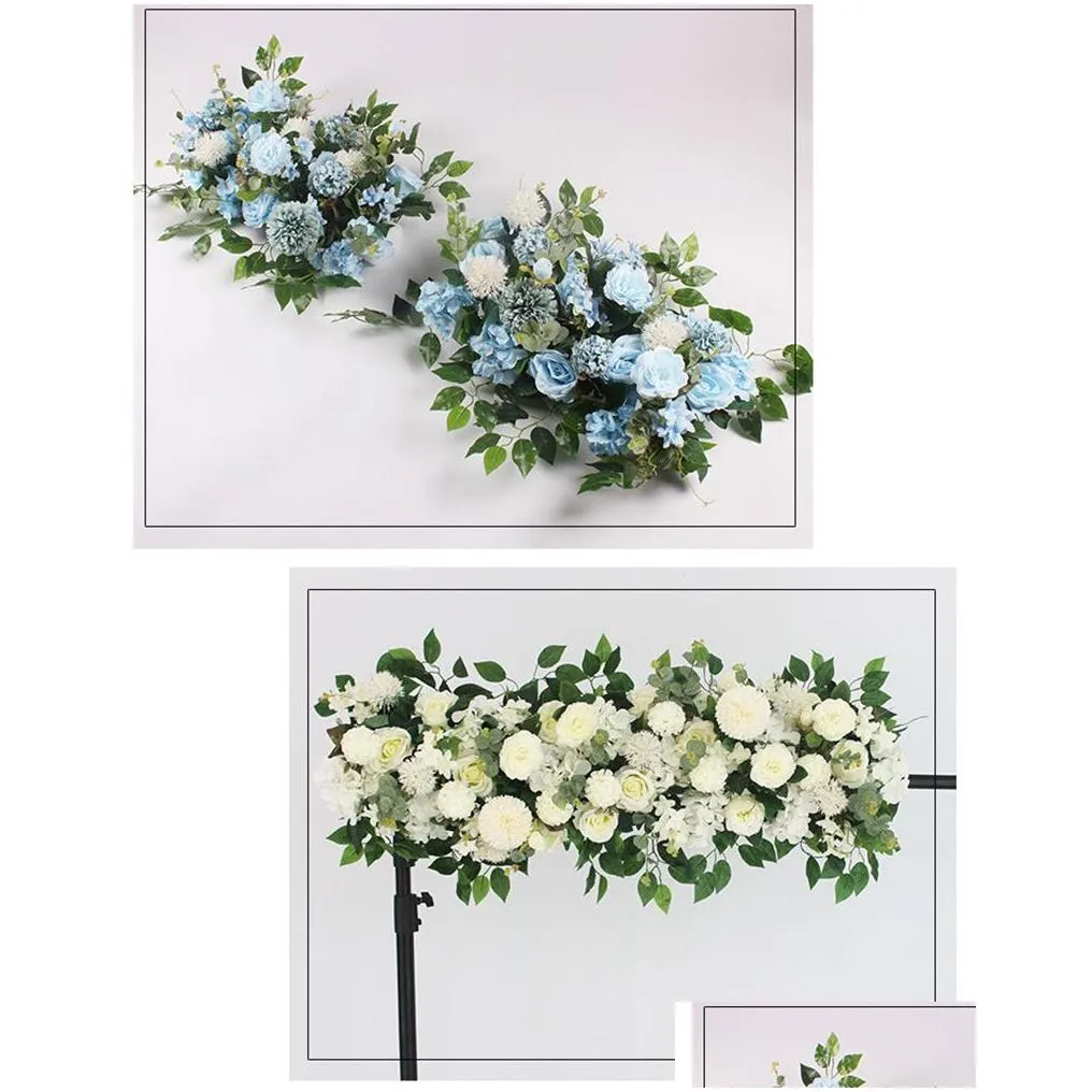 50/100cm diy wedding artificial rose flower row wall arrangement supplies artificial flower row decor wedding iron arch backdrop