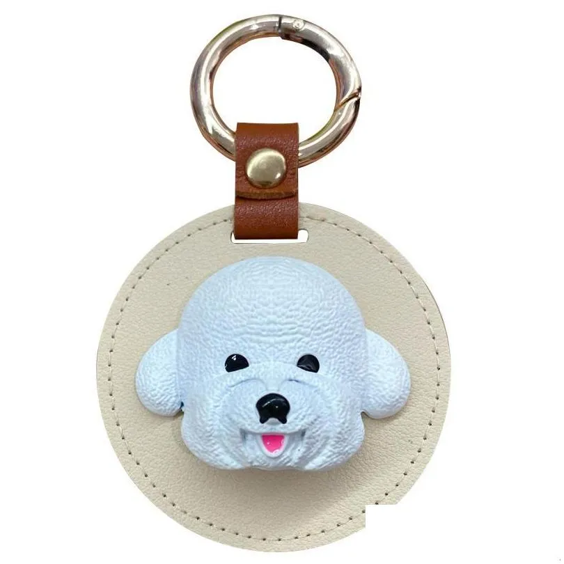 keychains keychain fashionself 3d multicoloured cute dog pu skin defense alloy gift for girl friend couple miri22