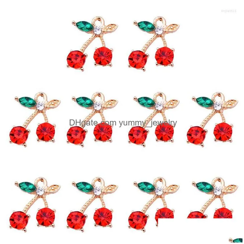 charms peixin 10pcs/set fashion sweet fruit cherry pendant jewelry colorful earring accessories diy making supplies