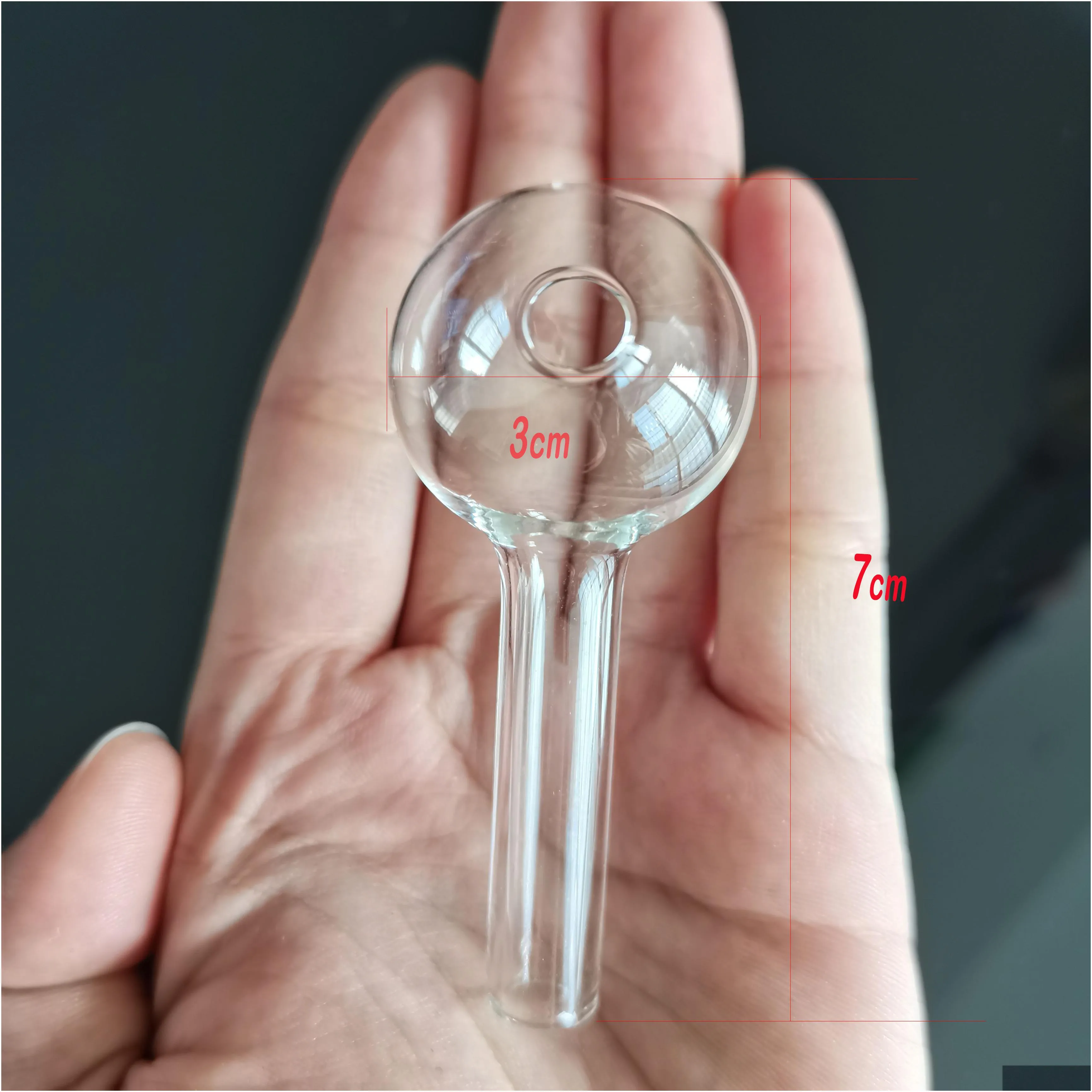 special type clear mini glass oil burner pipes 7cm length 3cm diameter ball tube nail tips burning jumbo pyrex concentrate pipe transparent smoking