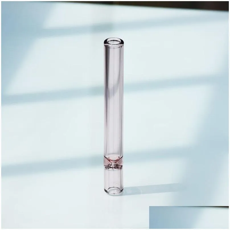 tobacco smoking herb pipe cigarette filters tips with flat round mouth holder glass small cute pyrex glass tube for rolling papers smoke accessories