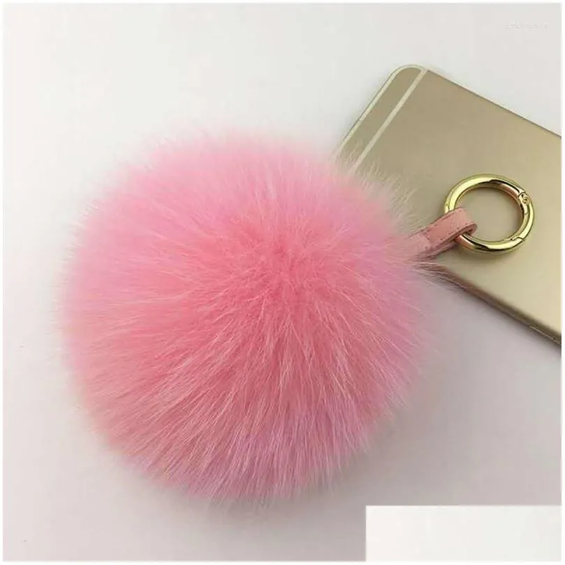 keychains 15cm fluffy real fur keychain pompon key chain keyring pom charm bag pendant porte clef pompom de fourrure
