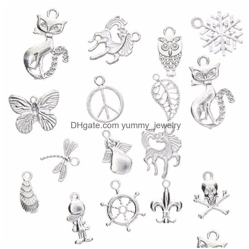 charms pcs/set lots gold/silver plated/ bronze mixed styles charm pendants diy jewelry for necklace bracelet craft findings