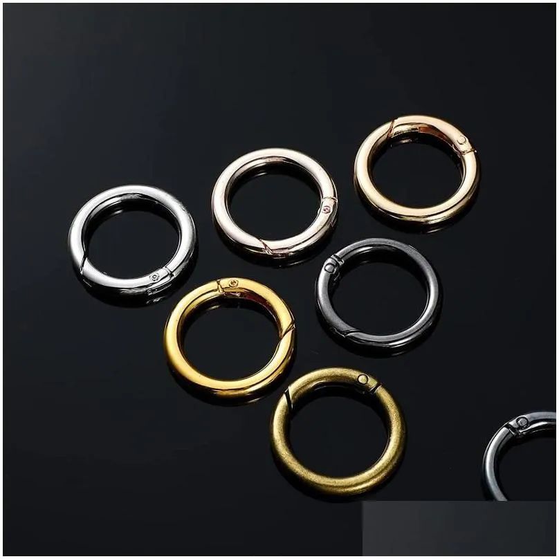 keychains spring o ring alloy trigger round buckle 6 color hook buckles diy accessorieskeychains