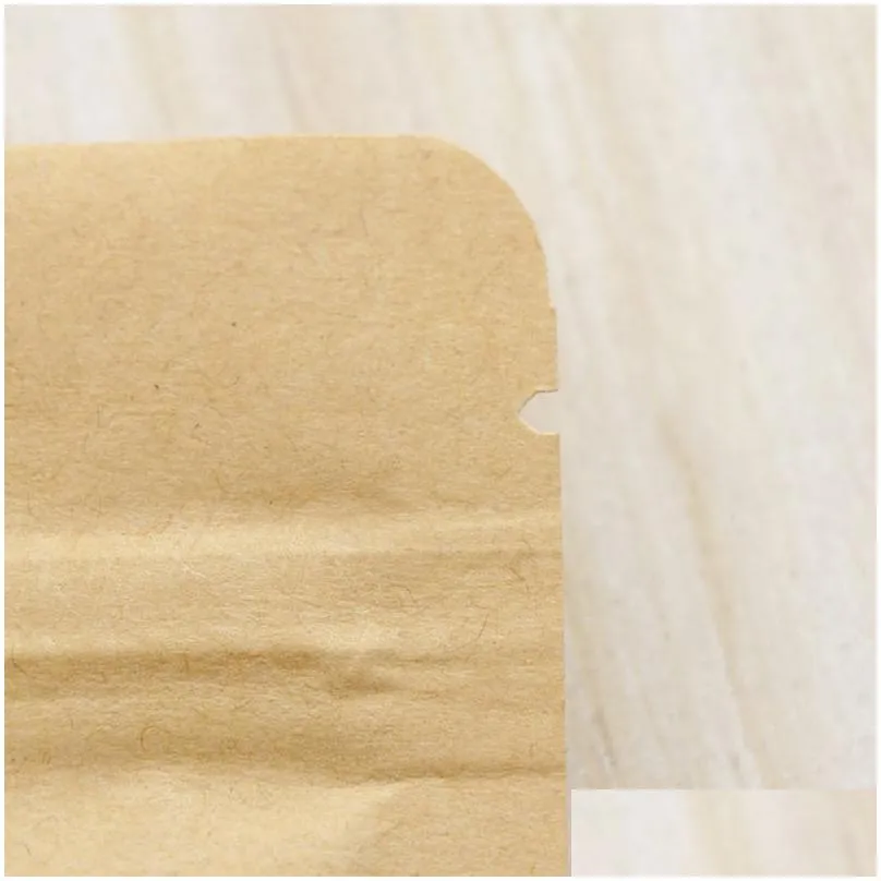 wholesale Kraft Paper Bag with Window Stand Up Pouches Bags for Gift Dried Food Fruit Tea Packaging Pouches Food Storage Bags for Packaging