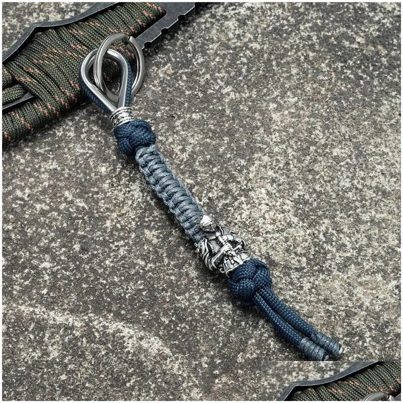 keychains handmade norse  knight key chain mens survival paracord rope car keyring king arthur knife pendant amulet antique