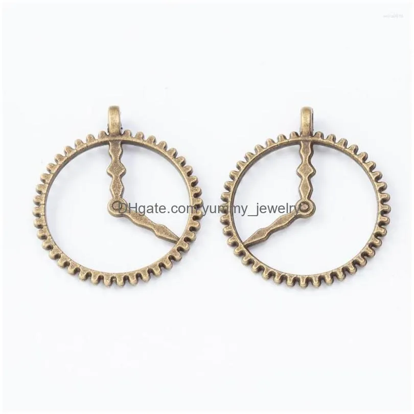 charms 13pcs gear dial bronze pendant accessories diy vintage choker handmade jewelry findings 7666-7668