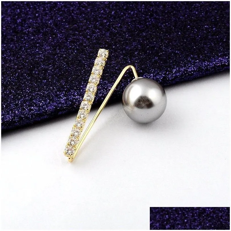 korean pearls brooch for women sweater cardigan big needle safety pins tightening waistband brooch elegant badges jewelry